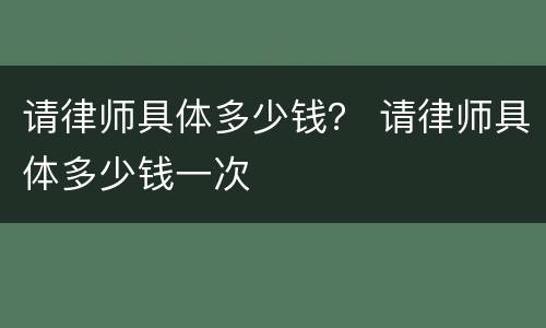 请律师具体多少钱？ 请律师具体多少钱一次