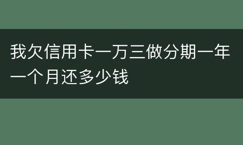 我欠信用卡一万三做分期一年一个月还多少钱