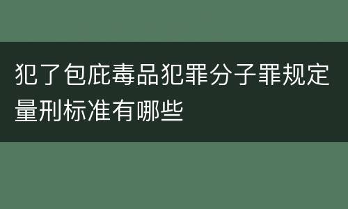 犯了包庇毒品犯罪分子罪规定量刑标准有哪些