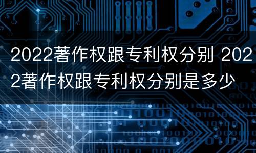 2022著作权跟专利权分别 2022著作权跟专利权分别是多少