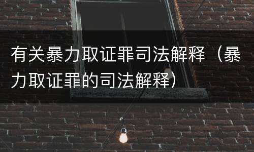 有关暴力取证罪司法解释（暴力取证罪的司法解释）