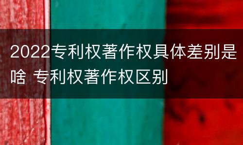 2022专利权著作权具体差别是啥 专利权著作权区别