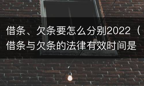 借条、欠条要怎么分别2022（借条与欠条的法律有效时间是多少）