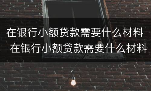 在银行小额贷款需要什么材料 在银行小额贷款需要什么材料才能贷