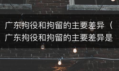 广东拘役和拘留的主要差异（广东拘役和拘留的主要差异是）