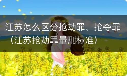 江苏怎么区分抢劫罪、抢夺罪（江苏抢劫罪量刑标准）