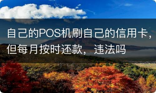 自己的POS机刷自己的信用卡，但每月按时还款，违法吗