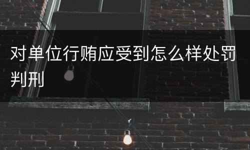 对单位行贿应受到怎么样处罚判刑