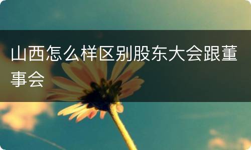 山西怎么样区别股东大会跟董事会