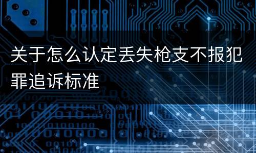 关于怎么认定丢失枪支不报犯罪追诉标准
