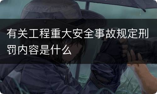 有关工程重大安全事故规定刑罚内容是什么
