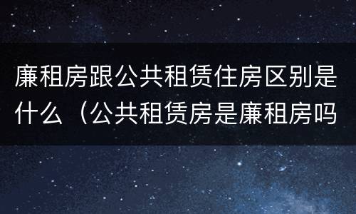 廉租房跟公共租赁住房区别是什么（公共租赁房是廉租房吗）