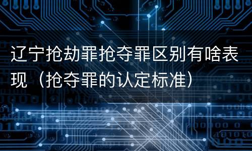 辽宁抢劫罪抢夺罪区别有啥表现（抢夺罪的认定标准）