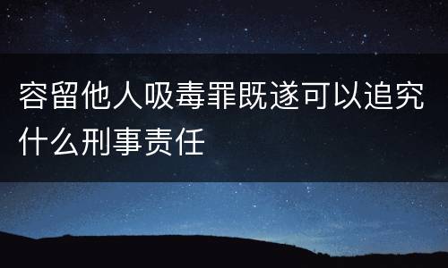 容留他人吸毒罪既遂可以追究什么刑事责任