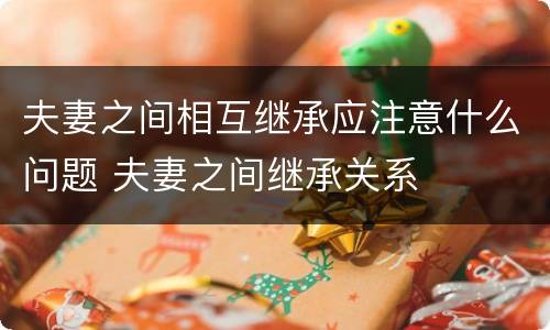 夫妻之间相互继承应注意什么问题 夫妻之间继承关系