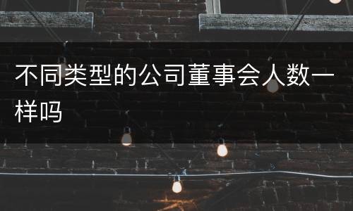 不同类型的公司董事会人数一样吗