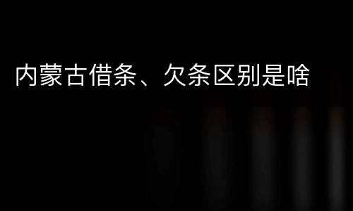 内蒙古借条、欠条区别是啥