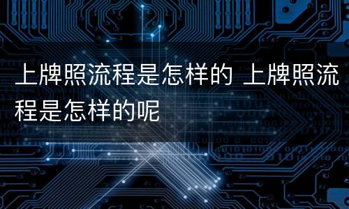 上牌照流程是怎样的 上牌照流程是怎样的呢