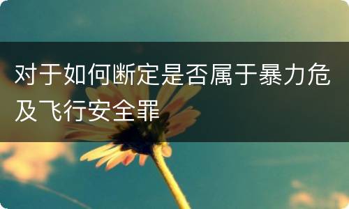 对于如何断定是否属于暴力危及飞行安全罪