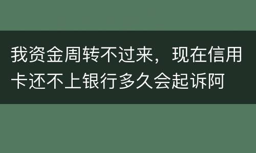 我资金周转不过来，现在信用卡还不上银行多久会起诉阿
