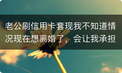 老公刷信用卡套现我不知道情况现在想离婚了，会让我承担吗