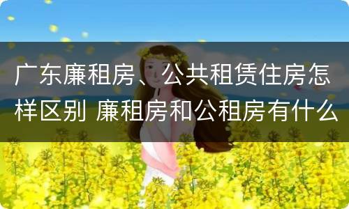 广东廉租房、公共租赁住房怎样区别 廉租房和公租房有什么区别广州