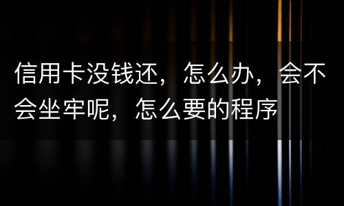 信用卡没钱还，怎么办，会不会坐牢呢，怎么要的程序