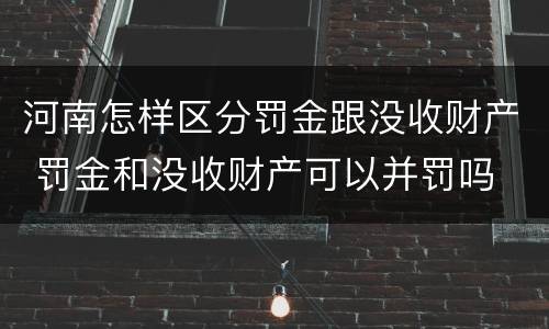 河南怎样区分罚金跟没收财产 罚金和没收财产可以并罚吗