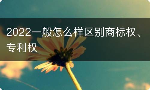 2022一般怎么样区别商标权、专利权