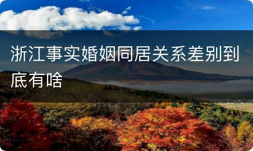 浙江事实婚姻同居关系差别到底有啥
