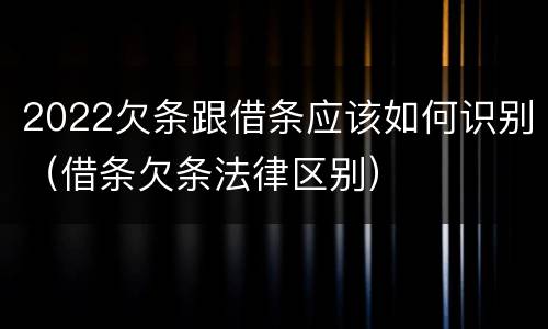 2022欠条跟借条应该如何识别（借条欠条法律区别）