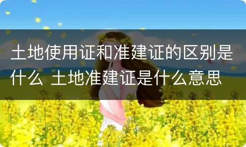 土地使用证和准建证的区别是什么 土地准建证是什么意思