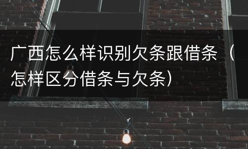 广西怎么样识别欠条跟借条（怎样区分借条与欠条）