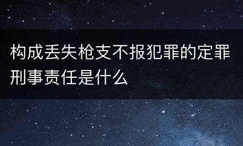 构成丢失枪支不报犯罪的定罪刑事责任是什么