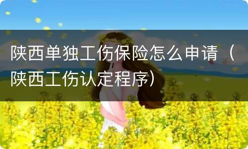 陕西单独工伤保险怎么申请（陕西工伤认定程序）