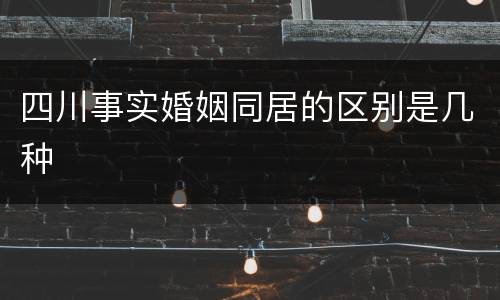 四川事实婚姻同居的区别是几种