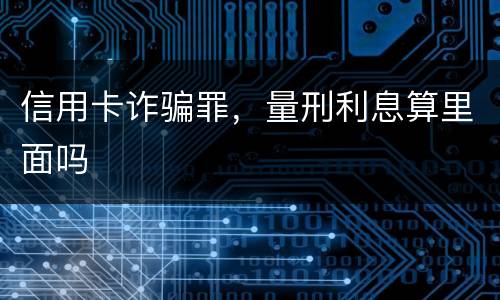 信用卡诈骗罪，量刑利息算里面吗