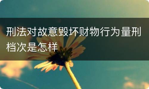 刑法对故意毁坏财物行为量刑档次是怎样
