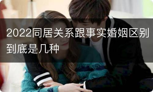 2022同居关系跟事实婚姻区别到底是几种