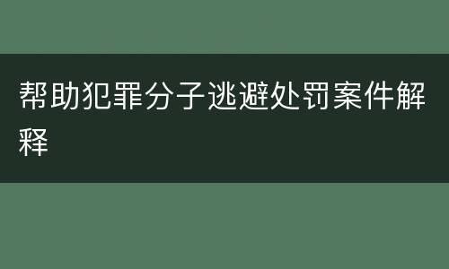 帮助犯罪分子逃避处罚案件解释