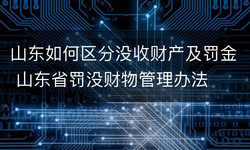 山东如何区分没收财产及罚金 山东省罚没财物管理办法