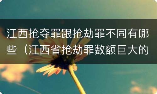 江西抢夺罪跟抢劫罪不同有哪些（江西省抢劫罪数额巨大的标准）