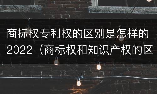 商标权专利权的区别是怎样的2022（商标权和知识产权的区别）