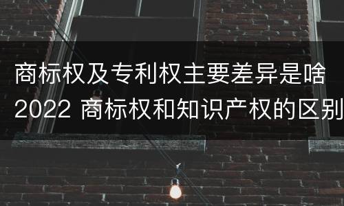 商标权及专利权主要差异是啥2022 商标权和知识产权的区别