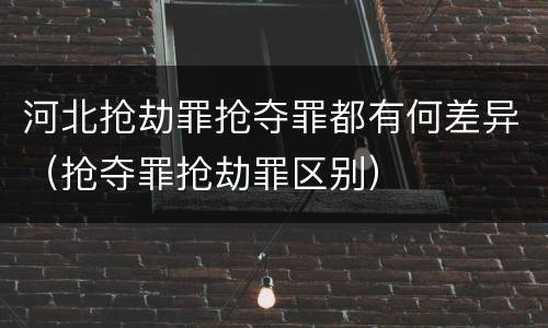 河北抢劫罪抢夺罪都有何差异（抢夺罪抢劫罪区别）