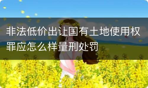 非法低价出让国有土地使用权罪应怎么样量刑处罚