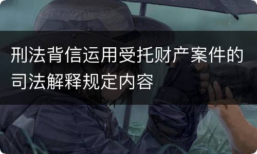 刑法背信运用受托财产案件的司法解释规定内容