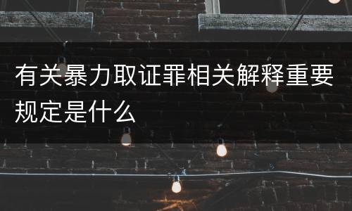有关暴力取证罪相关解释重要规定是什么