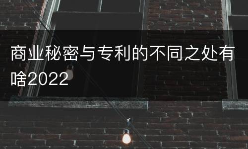 商业秘密与专利的不同之处有啥2022