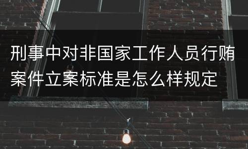 刑事中对非国家工作人员行贿案件立案标准是怎么样规定